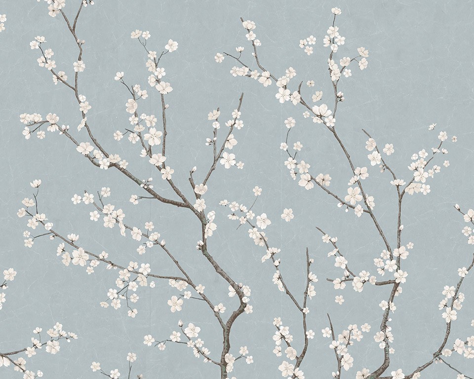 Sakura_Bleu Clair- Papier peint